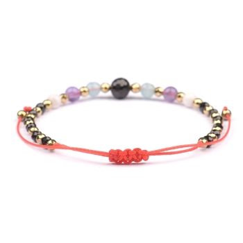 Bransoletka celebrytka TURMALIN + znak zodiaku WAGA zodiak